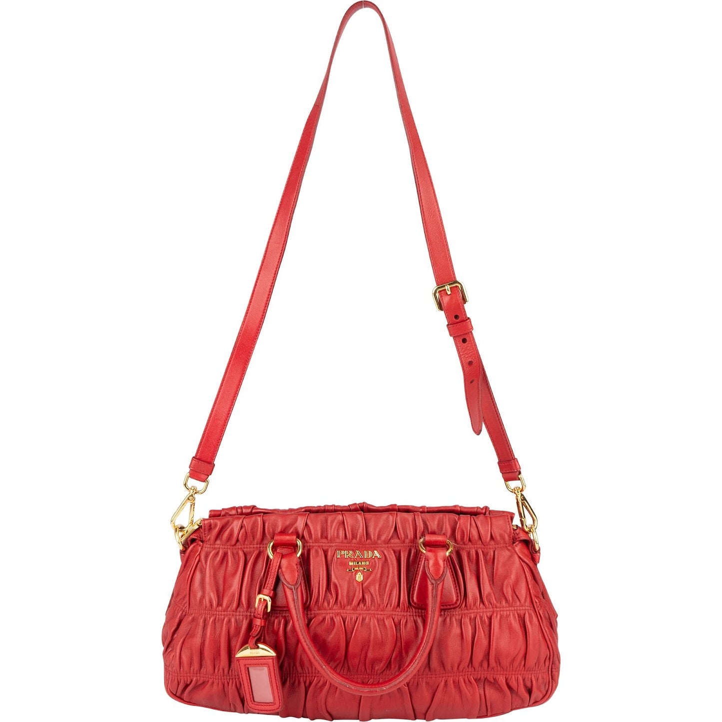Prada Nappa Quilted Leather Bauletto Handbag