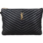 Saint Laurent Quilted Chevron Leather Clutch