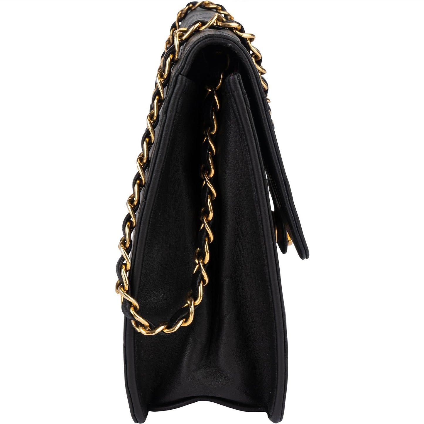 Chanel Quilted Lambskin 24K Gold Single Flap Shoulder Bag