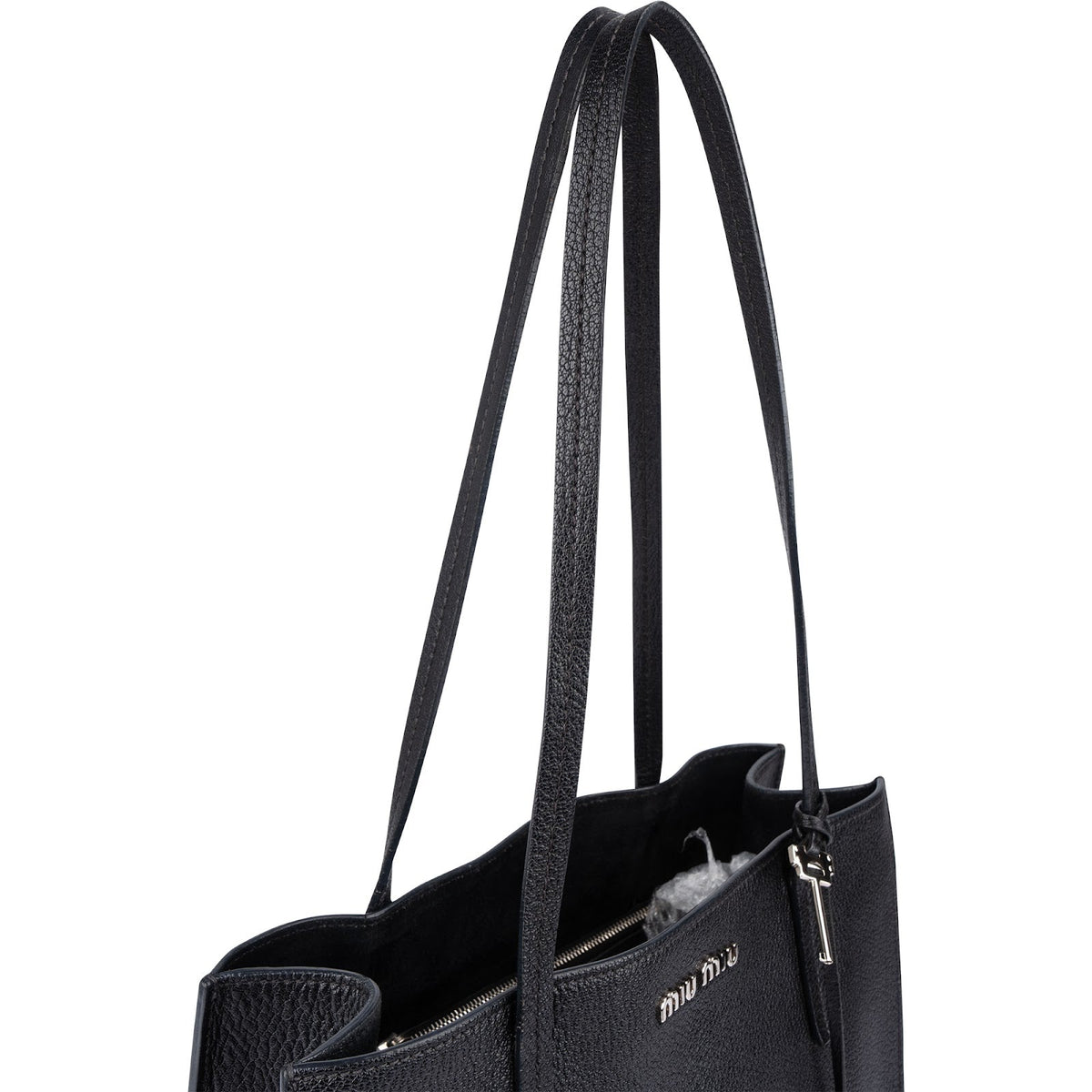 Miu Miu Grained Leather Shopping Tote Shoulder Bag