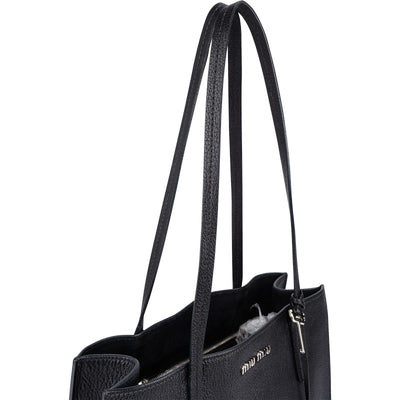 Miu Miu Grained Leather Shopping Tote Shoulder Bag