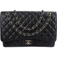 Chanel Quilted Caviar Leather Palladium Maxi Single Flap Crossbody Bag