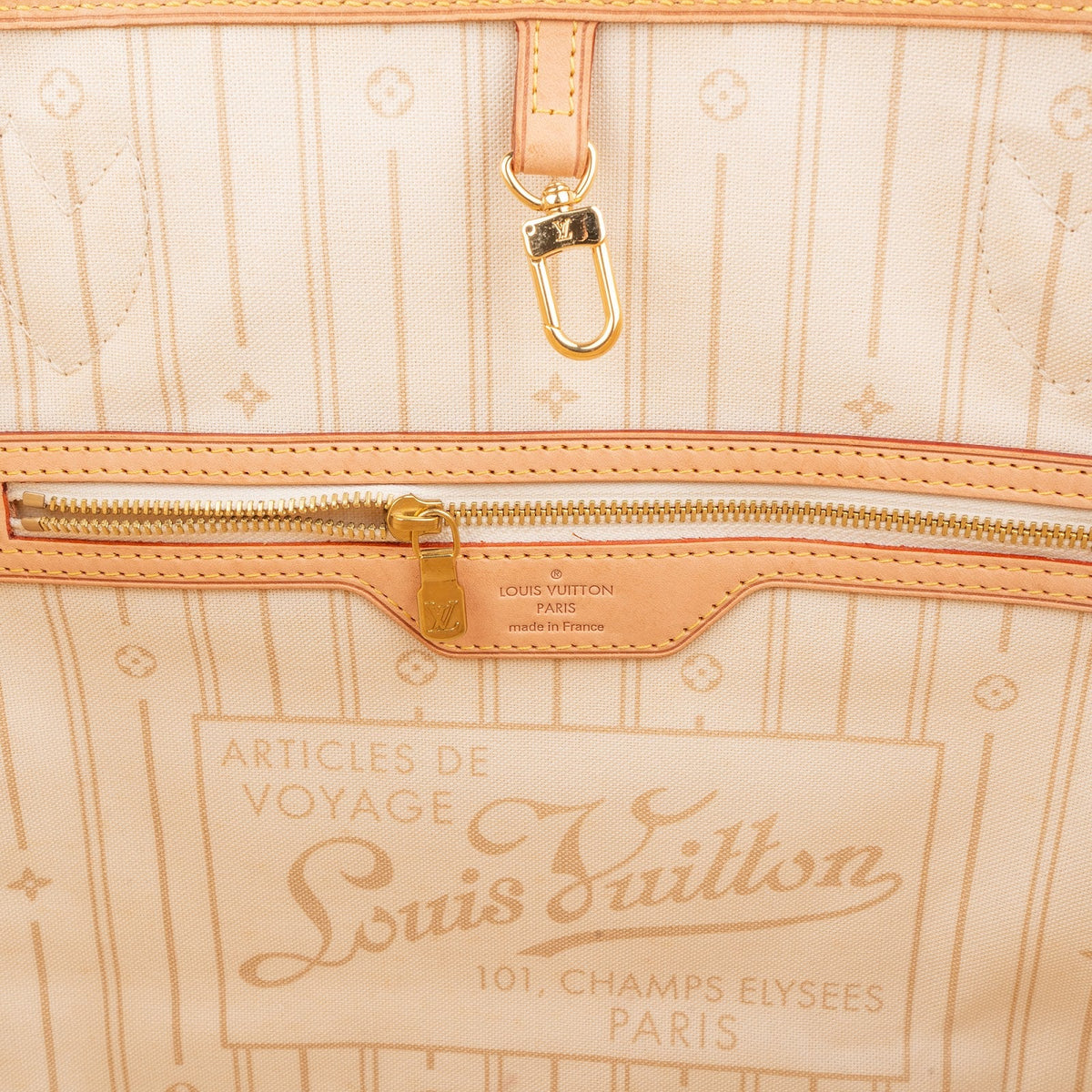 Louis Vuitton Monogram Damier Azur Canvas Neverfull MM Shoulder Bag