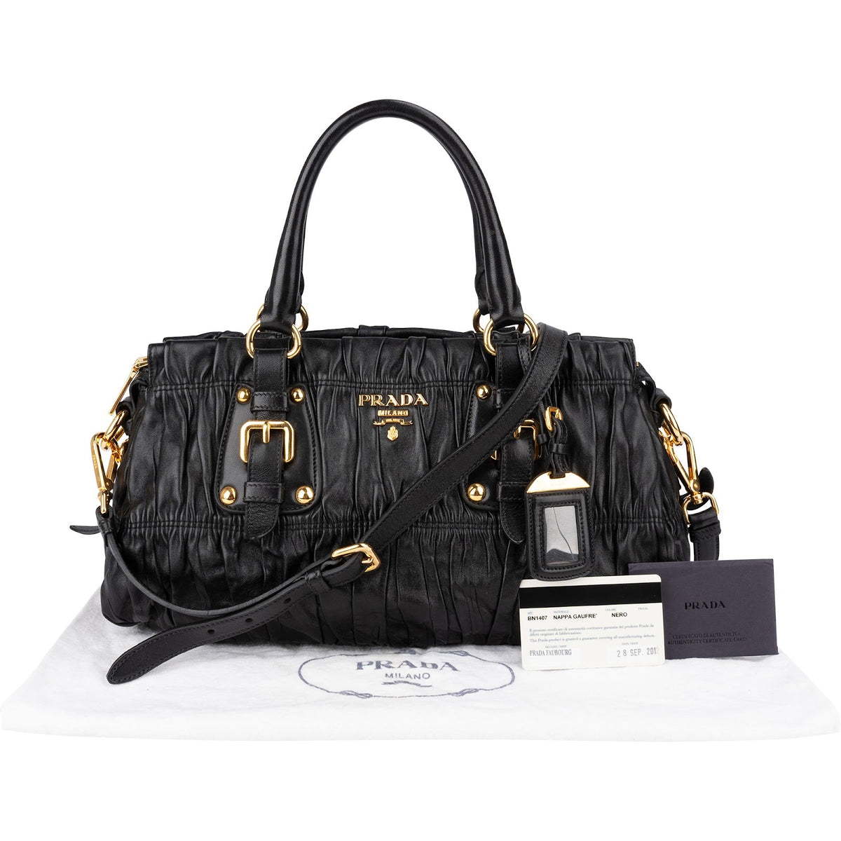 Prada Nappa Leather Gaufre Satchel Handbag