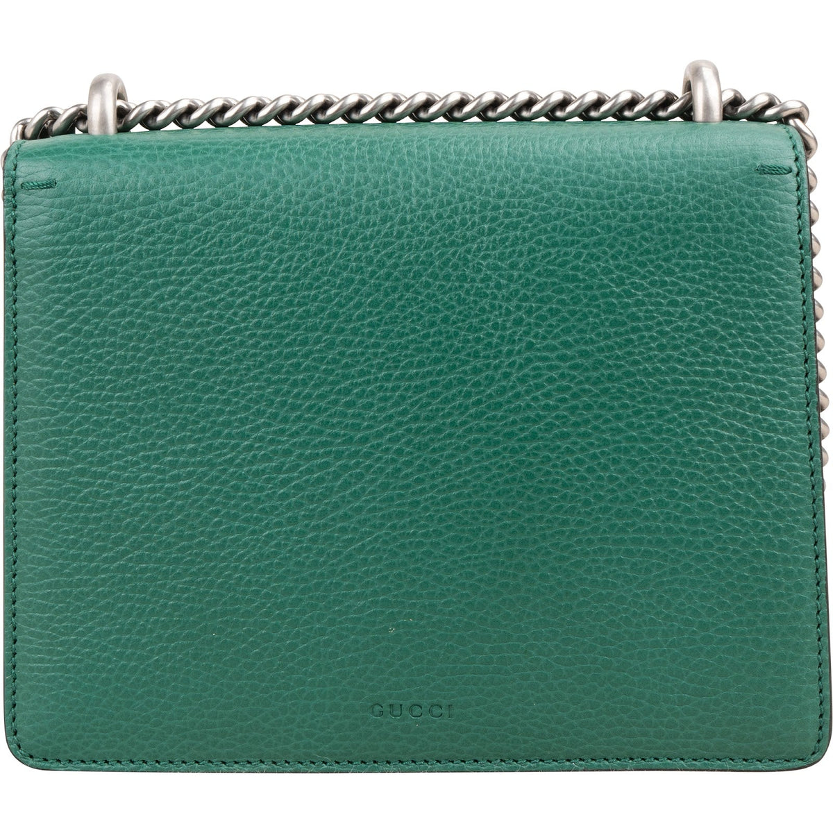 Gucci Grained Green Leather Dionysus Crystal Small Crossbody Bag