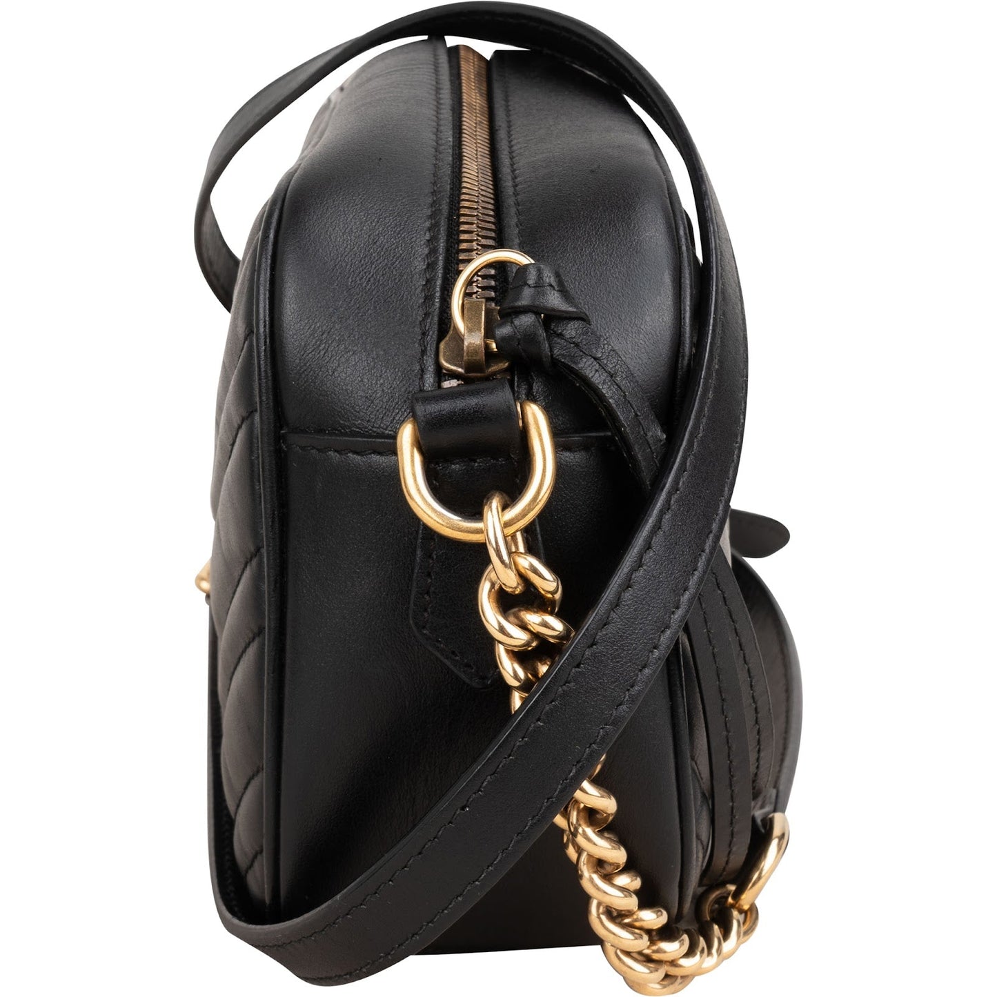 Gucci Chevron Leather GG Marmont Camera Crossbody Bag