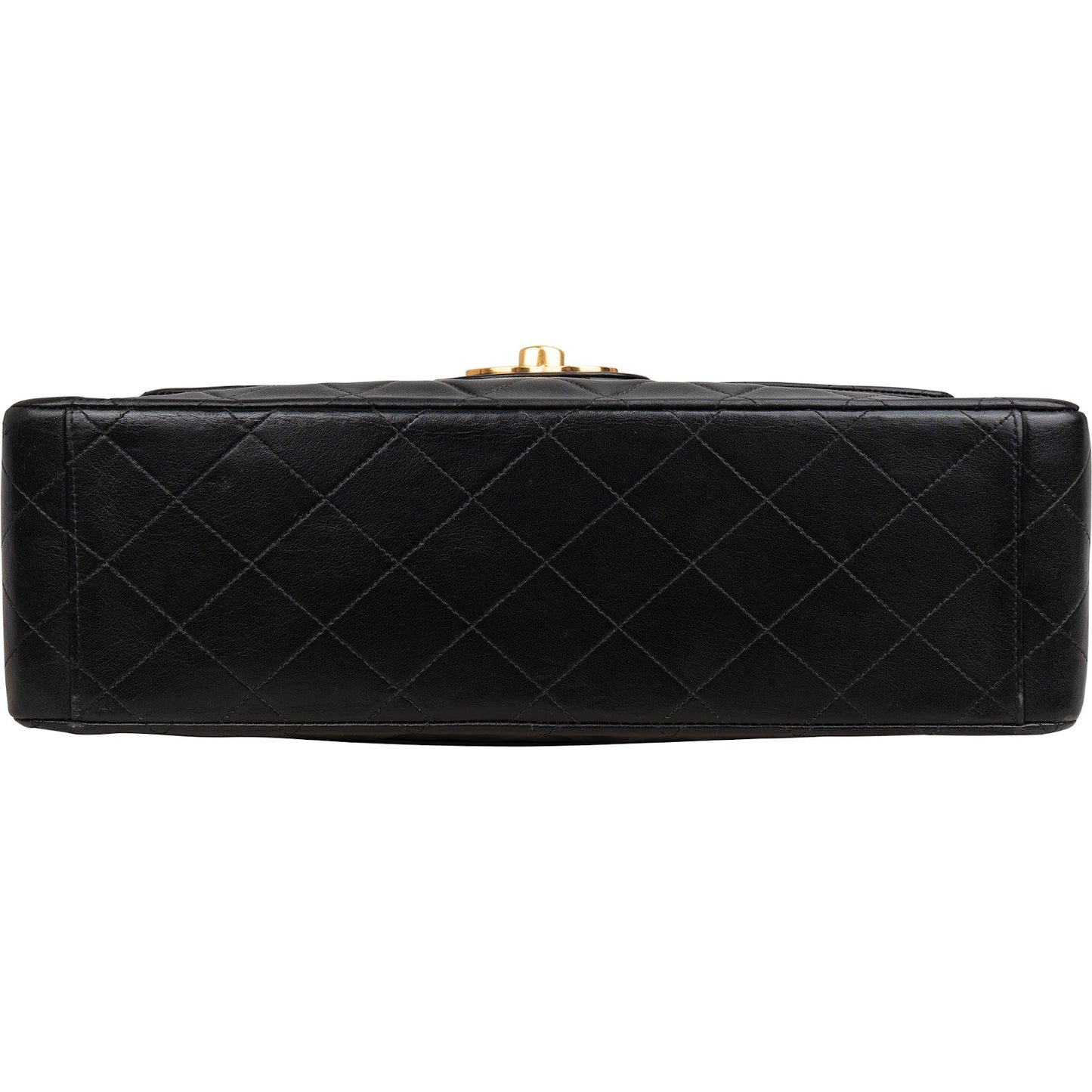 Chanel Quilted Lambskin 24K Gold Jumbo Single Flap Crossbody Bag