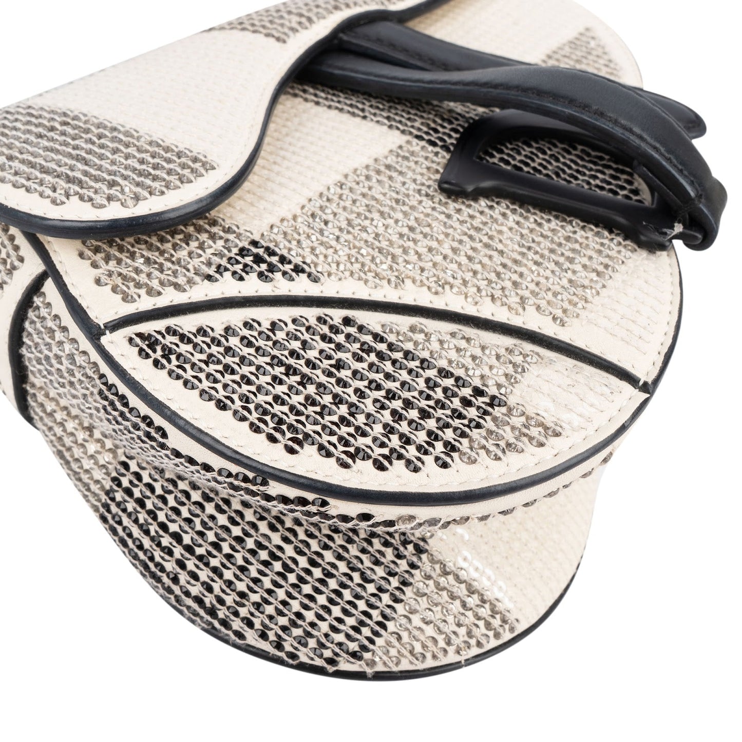 Christian Dior Studded Sequins & Rhinstones Mini Saddle Bag Handbag