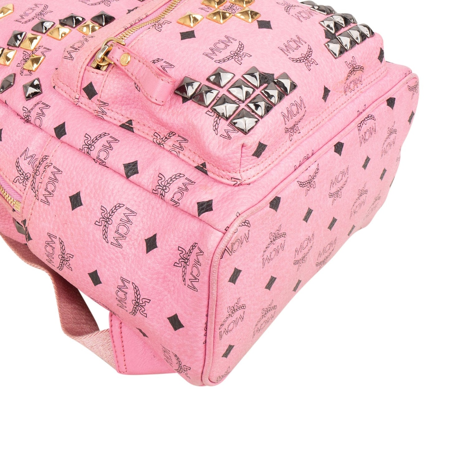MCM Monogram Visetos Small Stark Studded Backpack