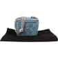 Chanel Quilted Denim Camellia Monogram Adjustable Mini Vanity Case Crossbody Bag