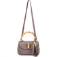 Gucci New Bamboo Top Handle aus fliederfarbenem genarbtem Leder – Ansicht 9