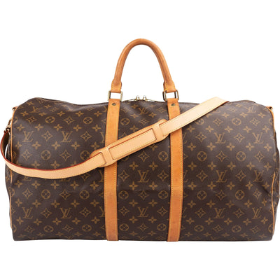 Louis Vuitton Monogram Canvas Keepall 55 Bandoulière Travel Bag
