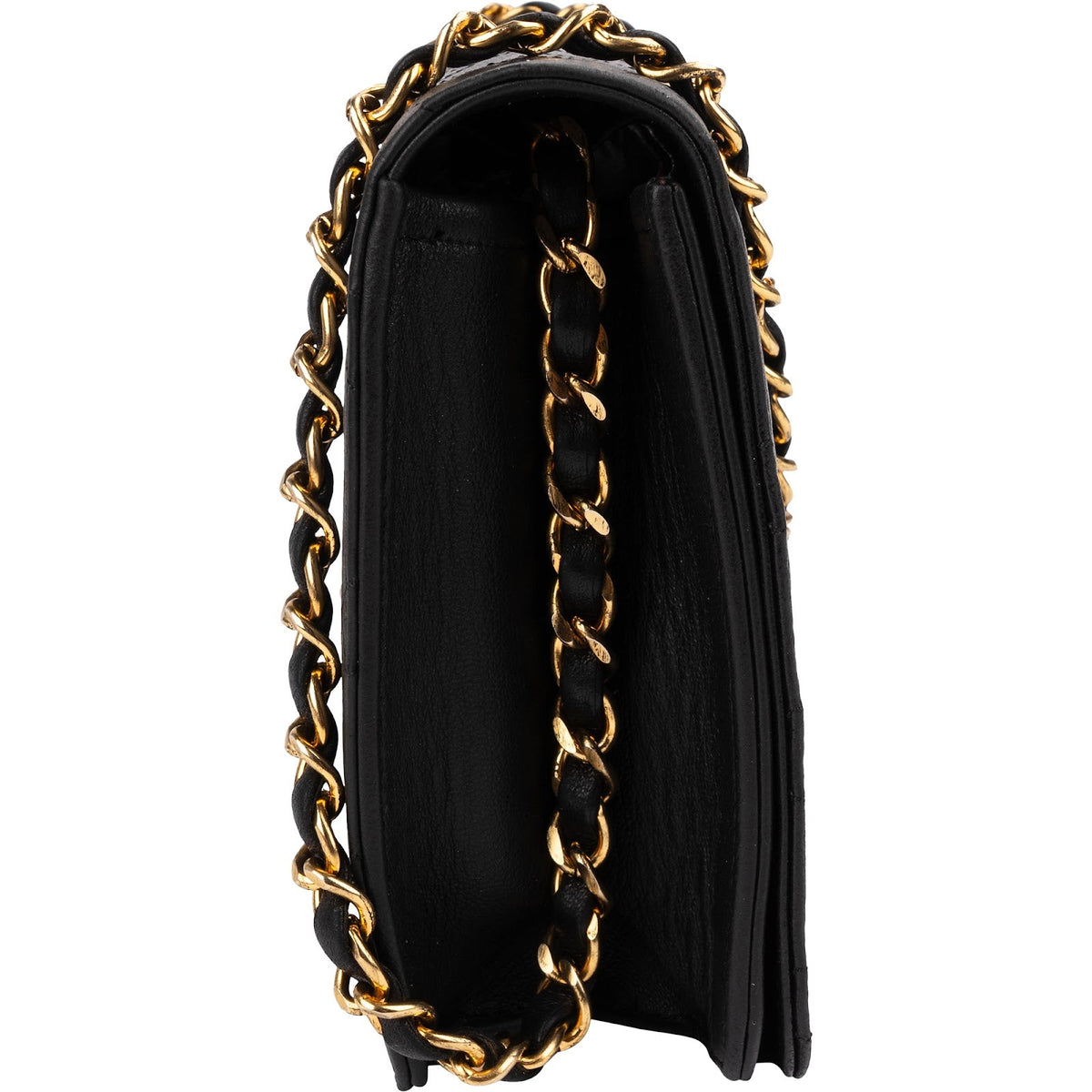 Chanel Quilted Lambskin 24K Gold Single Flap Crossbody Bag