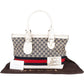 Gucci Monogram GG Canvas Sherry Line White Tote Shoulder Bag