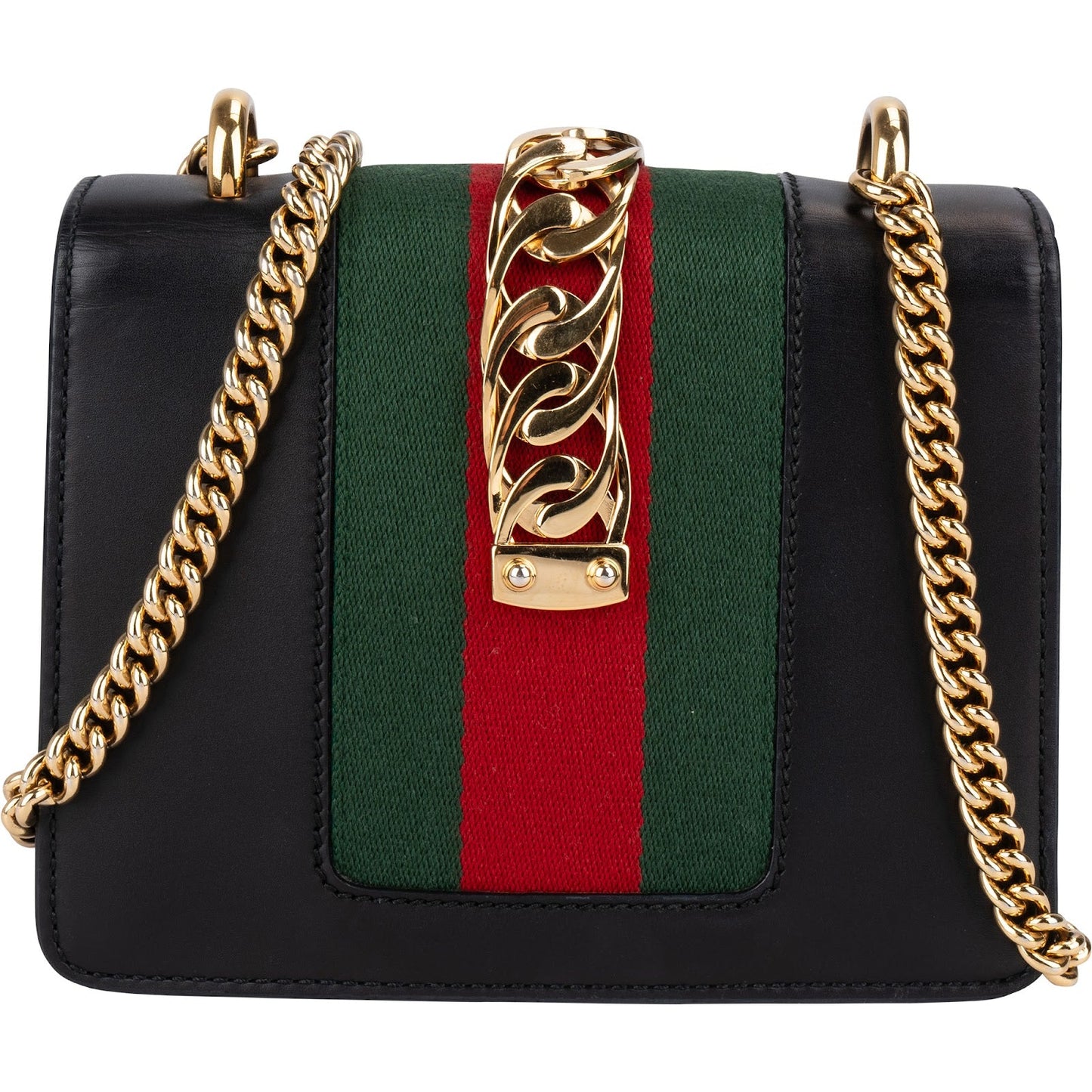 Gucci Black Leather Small Sylvie Crossbody Bag