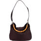 Gucci Leather Nylon Bamboo Top Handle Hobo Shoulder Bag