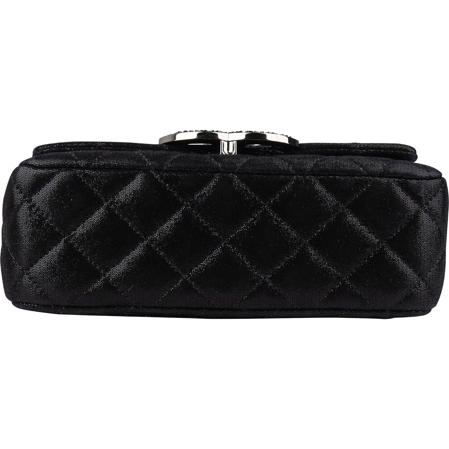 Chanel Quilted Glitter Metallic Suede Crystal-Embelished CC Small Single Flap Shoulder Bag