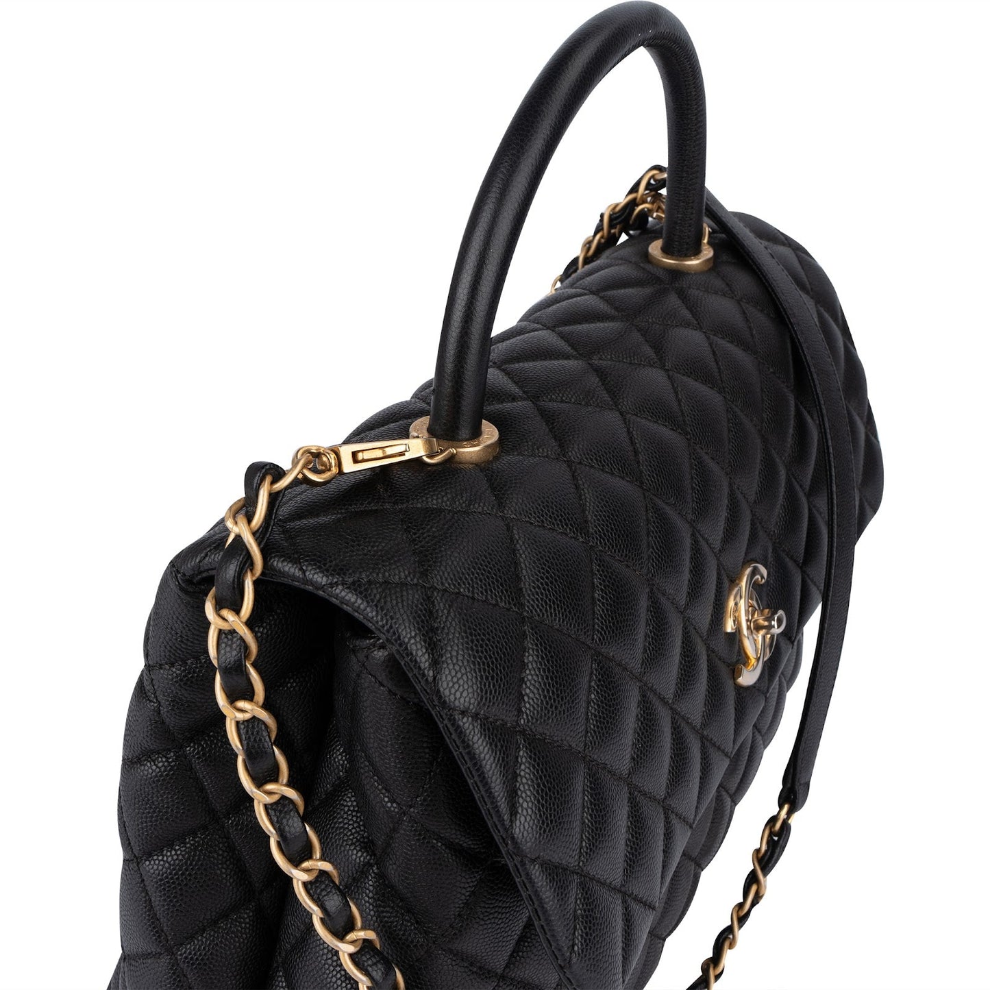 Chanel Jumbo Caviar Leather Coco Handle Handbag