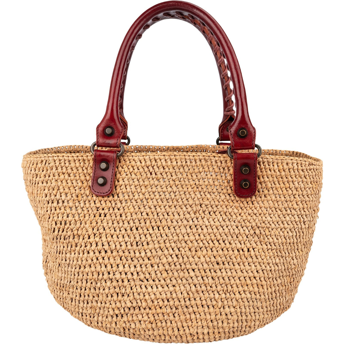 Balenciaga Raffia Panier Basket City Handbag