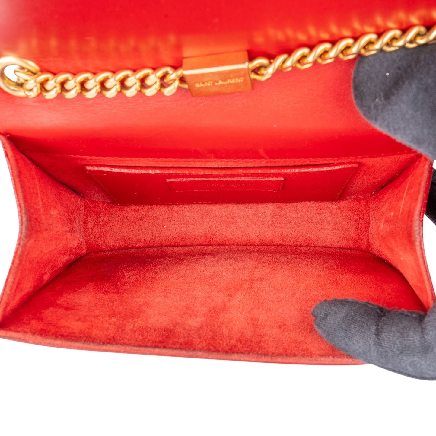 Saint Laurent Red Leather Kate Chain Crossbody Bag