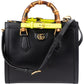 Gucci Diana Bamboo aus schwarzem Leder – Vorderansicht