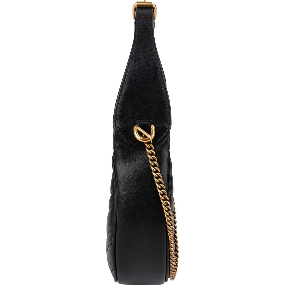 Gucci Matelassé Leather GG Marmont Half-Moon Mini Crossbody Shoulder Bag