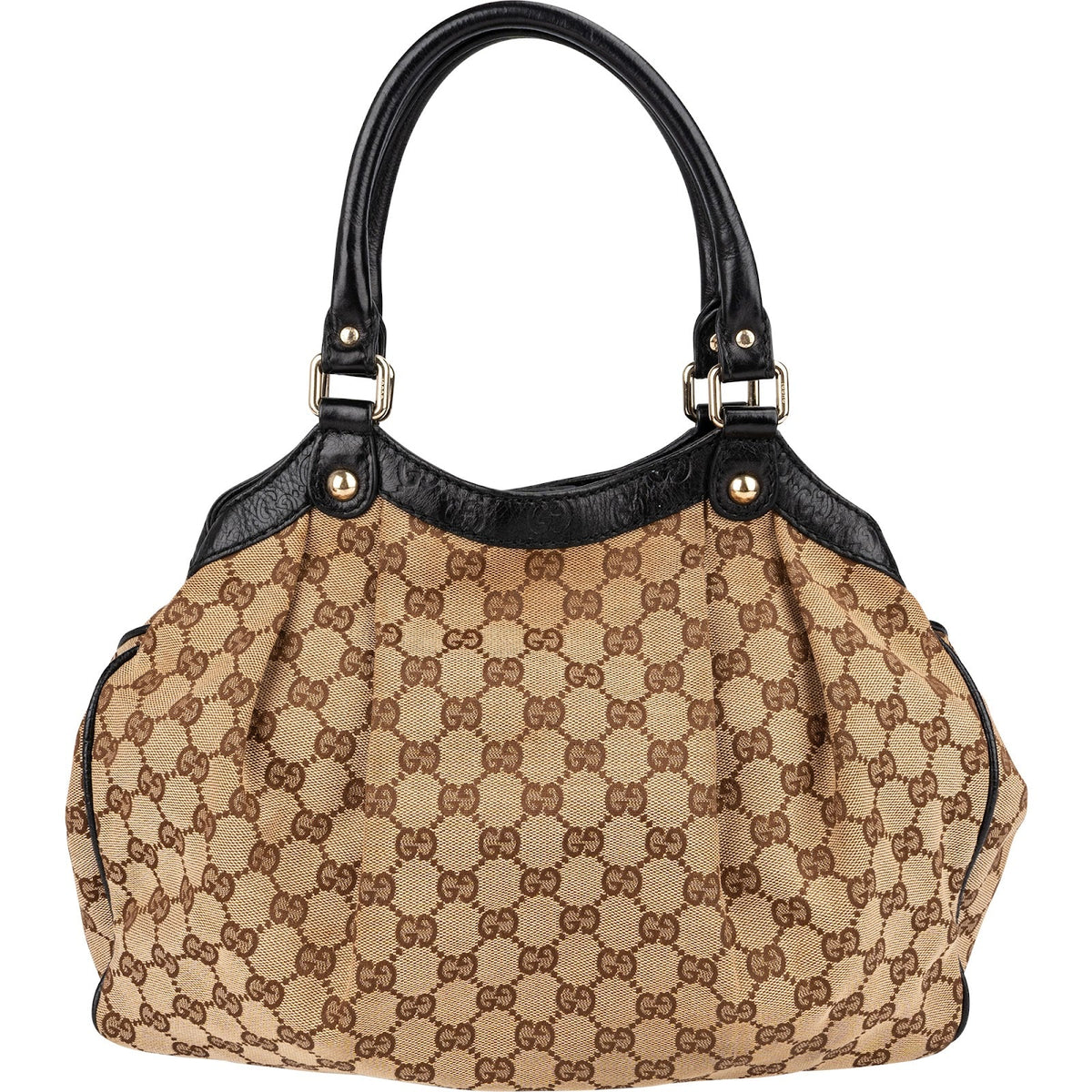 Gucci Monogram GG Canvas Guccisima Leather Sukey Hobo Handbag