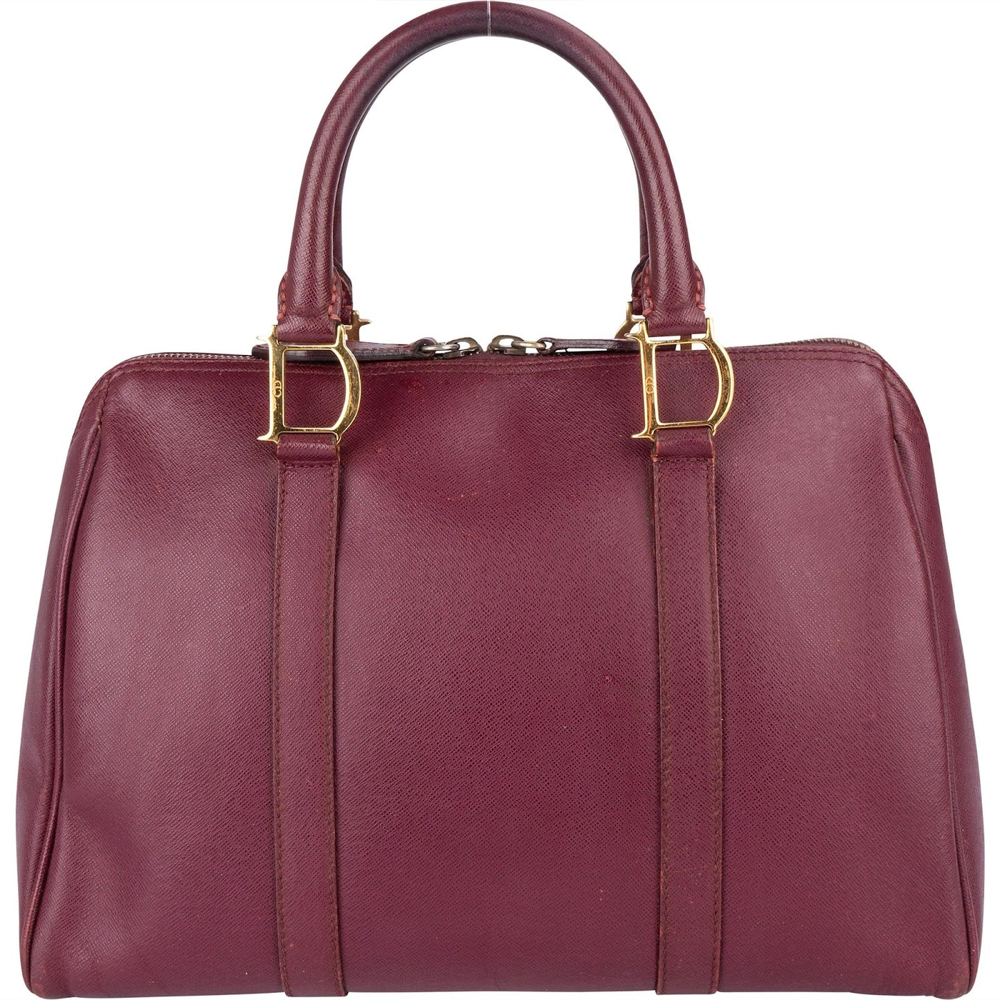 Christian Dior Textured Saffiano Leather Vintage Boston Handbag