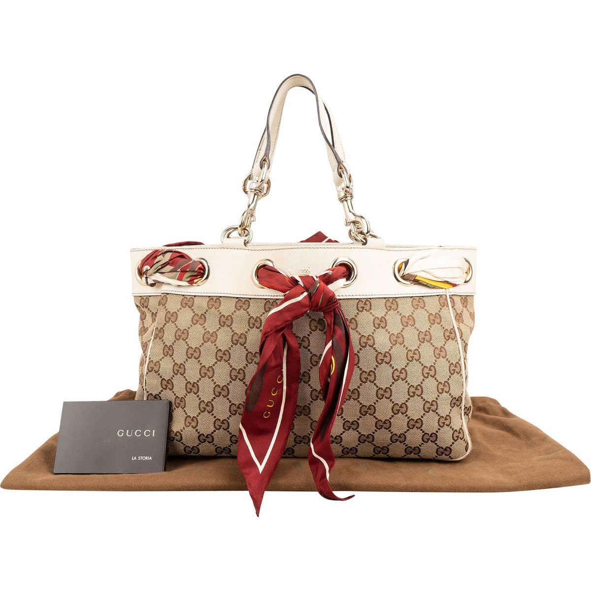 Gucci Monogram GG Canvas Scarf Positiano Handbag