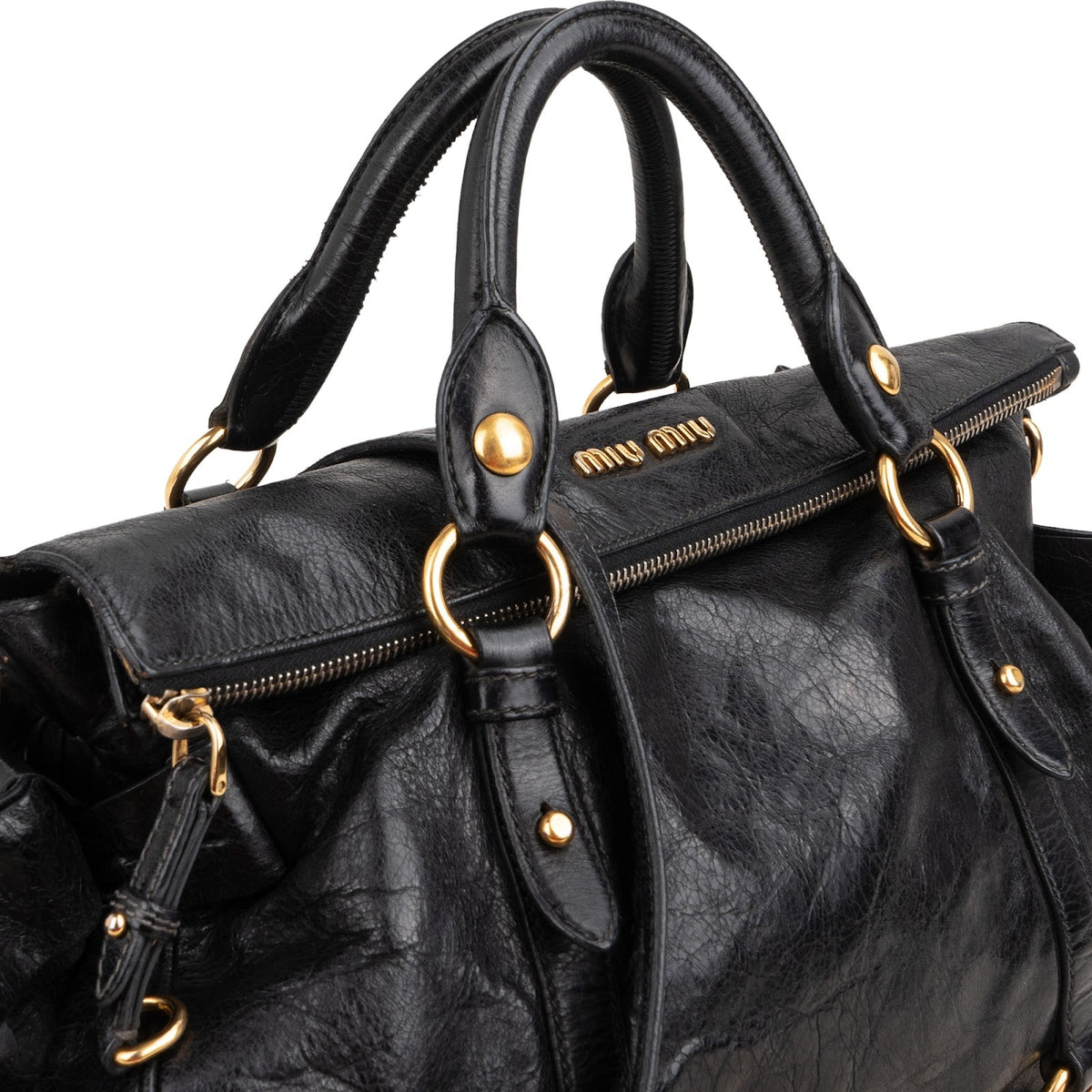 Miu Miu Vitello Lux Leather Satchel Handbag