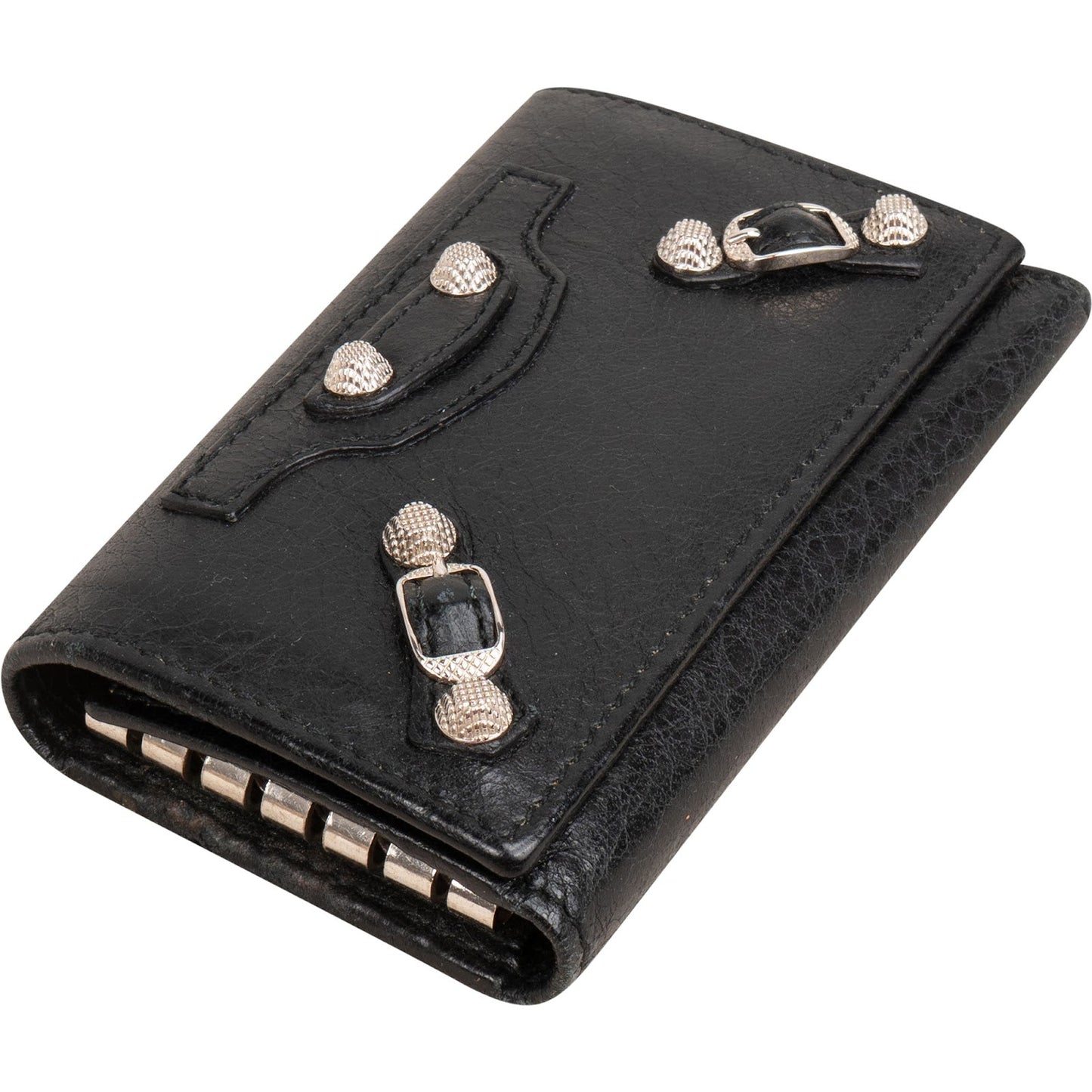 Balenciaga Black Leather Classic Key Holder