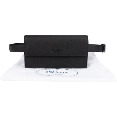 Prada Black Saffiano Leather Crossbody Belt Bag