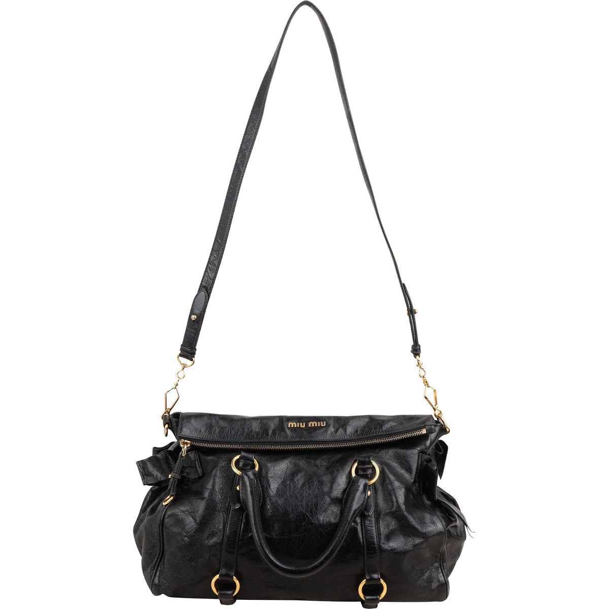 Miu Miu Vitello Lux Leather Satchel Handbag