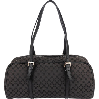 Celine Black Macadam Nylon Boston Shoulder Bag