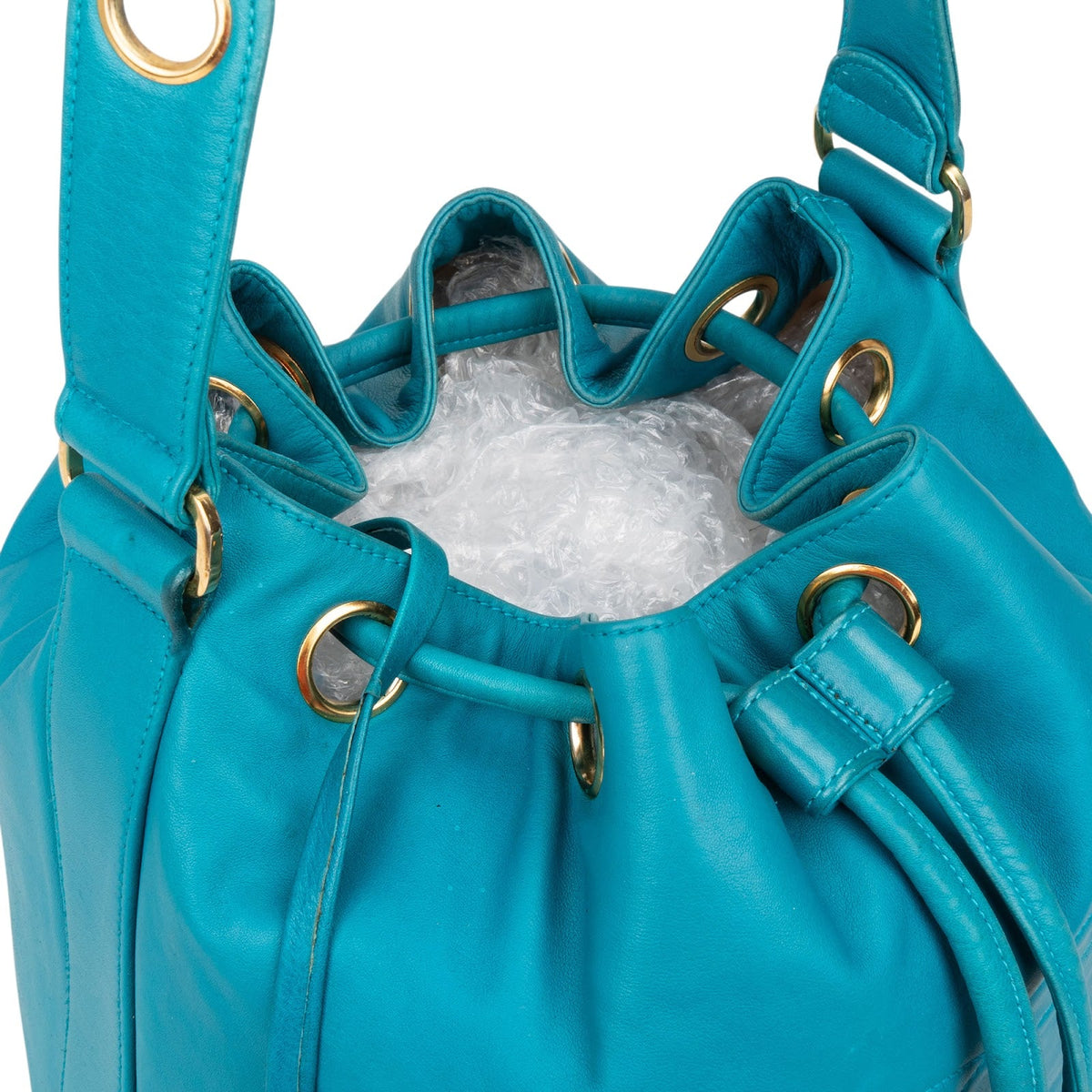 Chanel Lambskin Leather CC Drawstring Bucket Crossbody Bag