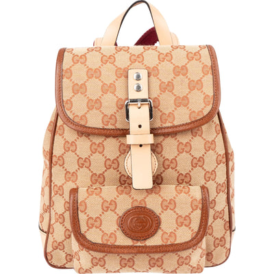 Gucci Monogram GG Canvas Flap Backpack