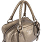 Prada Metallic Pebbled Leather Bauletto Handbag