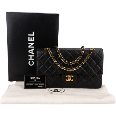 Chanel Quilted Lambskin 24K Gold Medium Double Flap Shoulder Bag