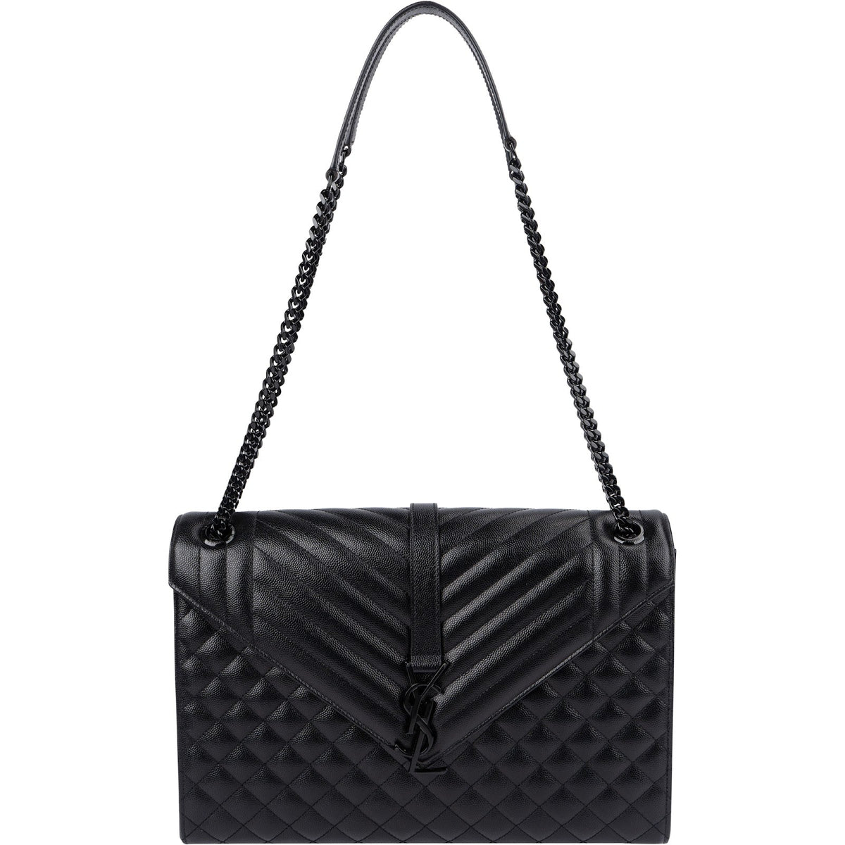 Saint Laurent Grain De Poudre Leather Large Envelope Crossbody Bag