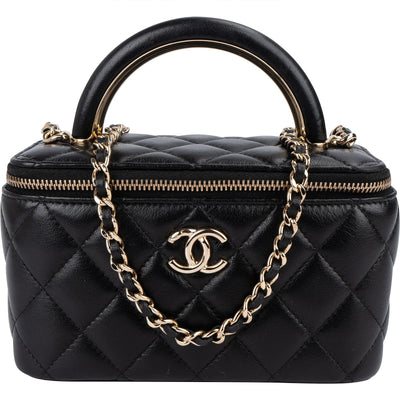 Chanel Quilted Lambskin Vanity Case Crossbody Bag