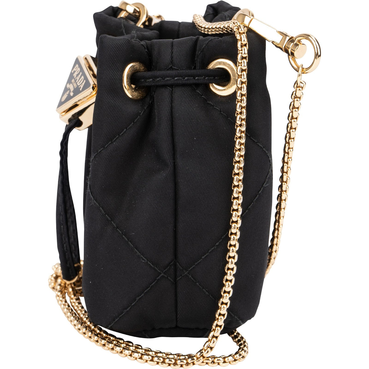 Prada Quilted Re-Nylon Triangle Mini Pouch Crossbody Bag
