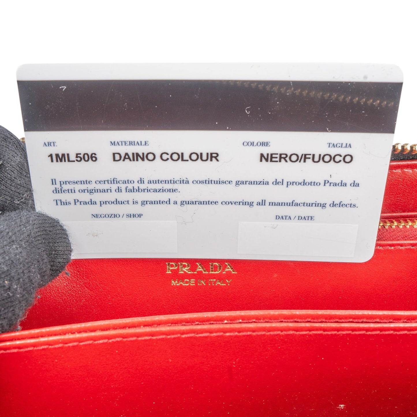 Prada Vitello Grained Leather Large Zip Around Wallet 1ML506