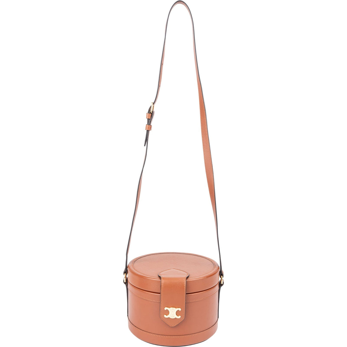 Celine Smooth Calfskin Tambour Triomphe Crossbody Bag