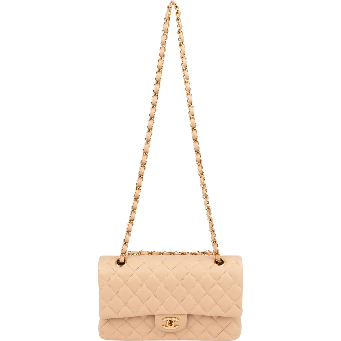 Chanel Quilted Lambskin Medium Double Flap Shoulder Bag