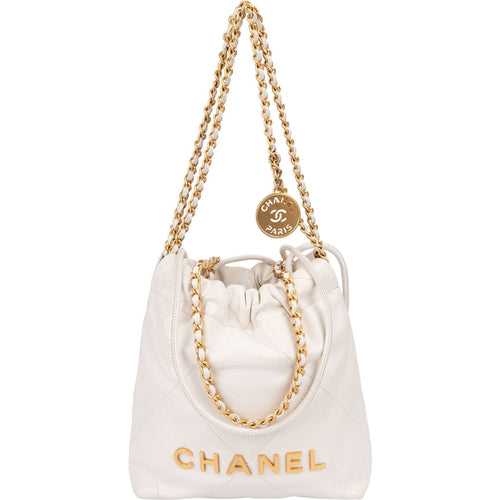 Chanel 22 Quilted Calfskin Drawstring Crossbody Shoulder Bag
