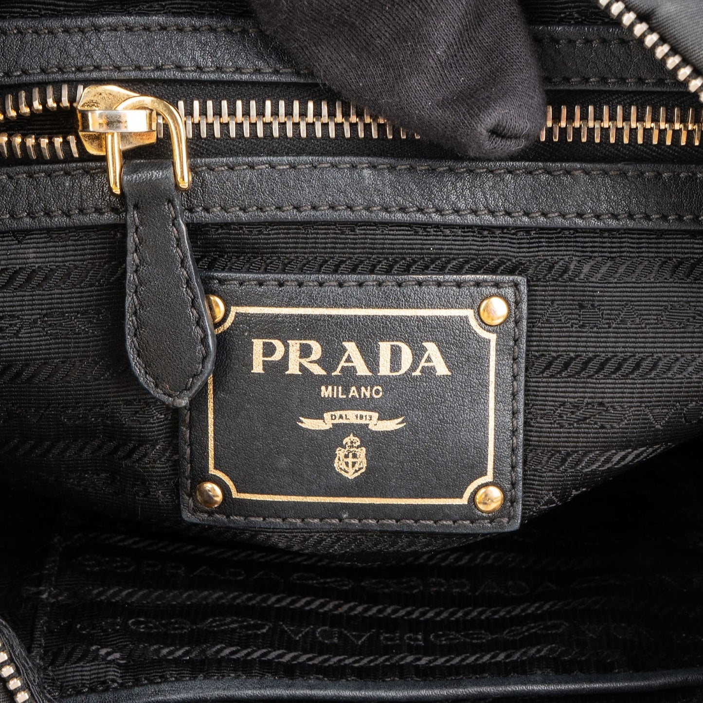 Prada Tessuto Gaufre Ring Triangle Hobo Shoulder Bag