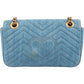 Gucci Denim Matelassé Denim Pearl GG Marmont Crossbody Bag
