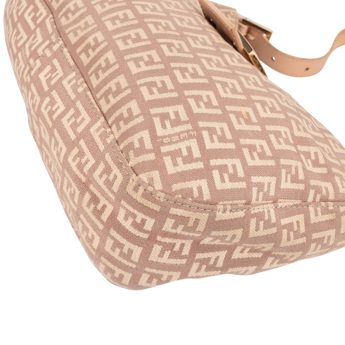 Fendi Monogram FF Zucca Canvas Baguette Buckle Shoulder Bag