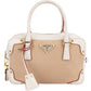 Prada Canvas Saffiano Leather Bauletto Handbag
