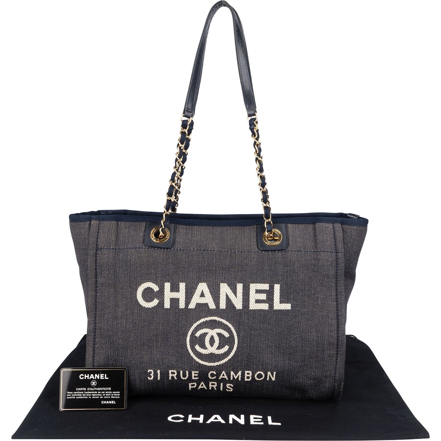 Chanel Denim Deauville Tote Shoulder Bag